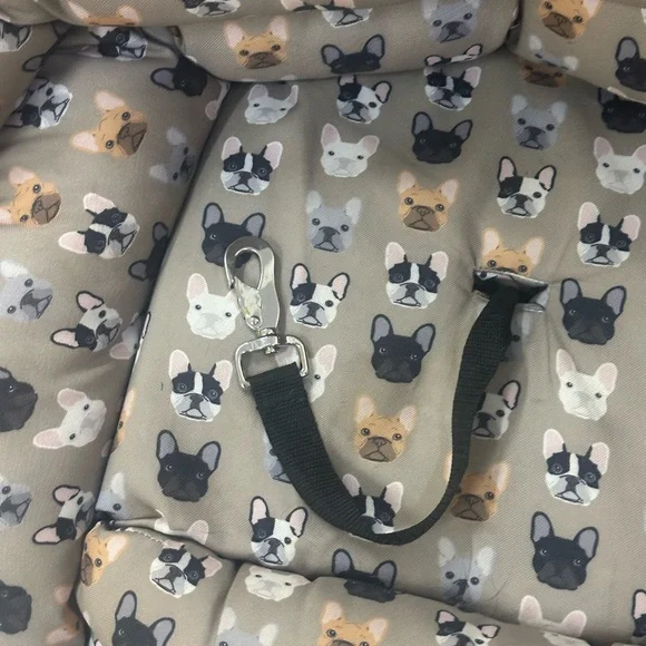 Pup Saver Crash Tested Dog Car seat with latch French Bulldog Frenchie Pattern - Picture 4 of 6
